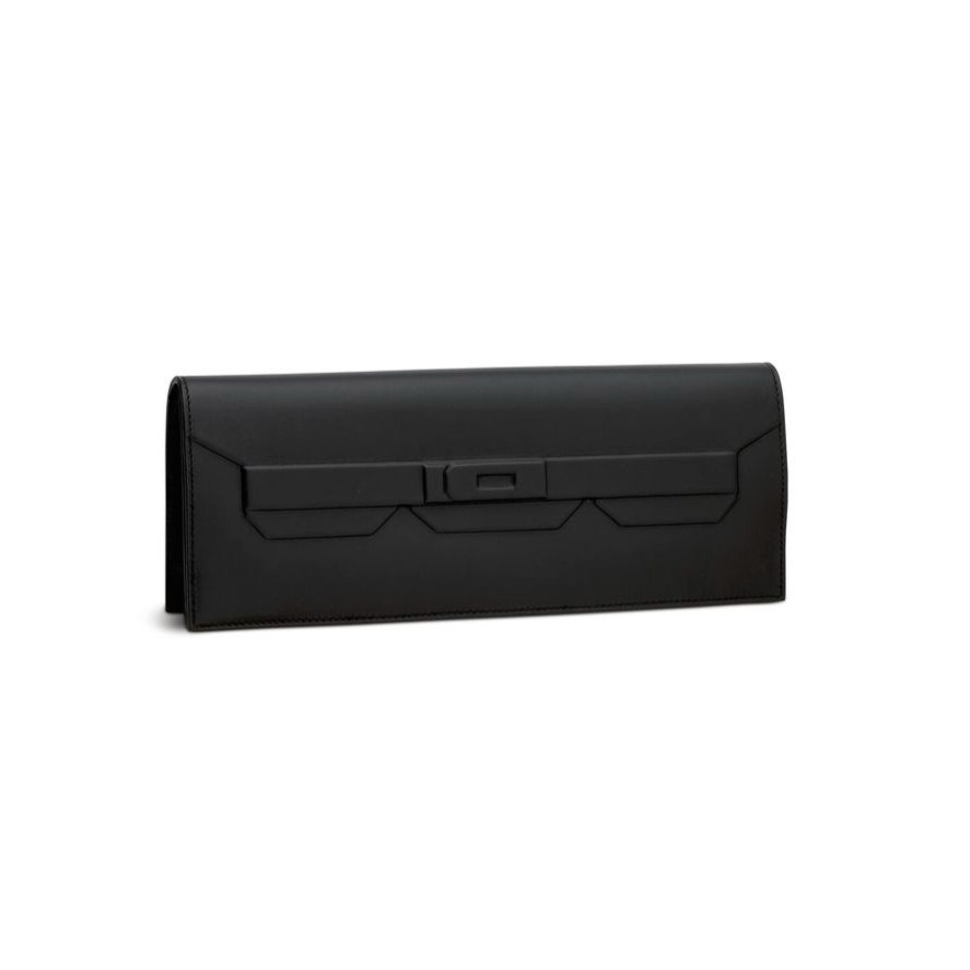 BIRKIN SHADOW CUT CLUTCH SWIFT NOIR