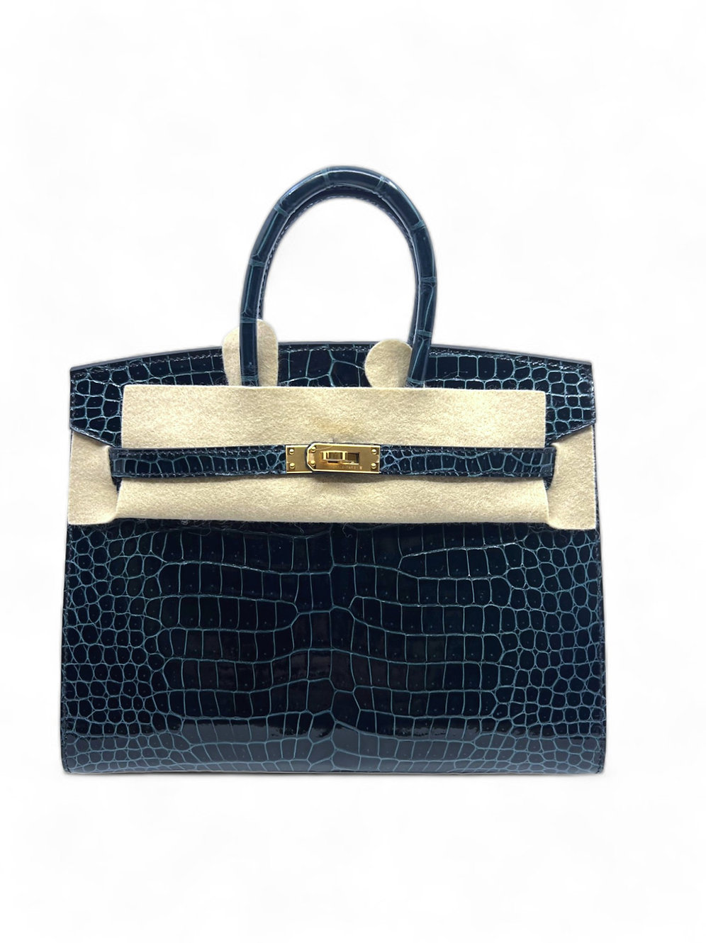 BIRKIN 25 CROCODILE POROSUS LISSE GHW